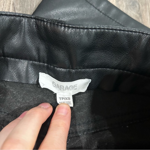 Garage black straight leg leather pants - Picture 3 of 5